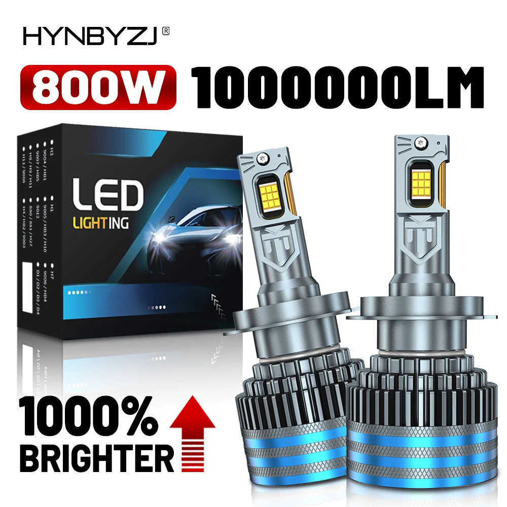 

2pcs 800W H7 H4 LED Headlight Bulbs H1 H11 9005 9006 9012 9007 H13 Super Bright 1000000LM Auto Turbo Fog Lamp High Low Beam 12V