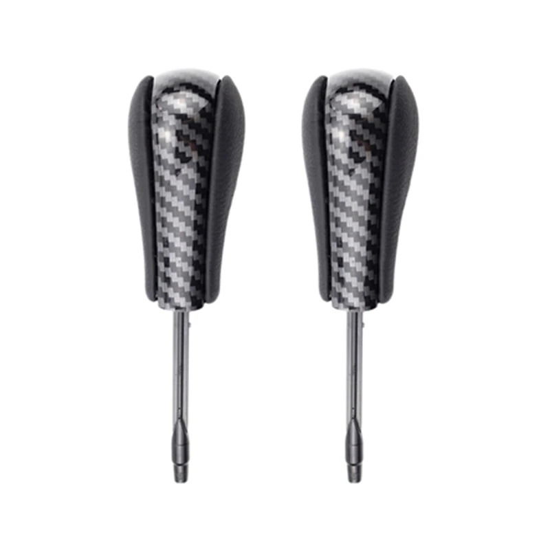 2X Carbon Fiber Car Gear Shift Knob Fit For BMW E36 E38 E39 E46 Z4 Z3 E53 X5 X3 E60 E61 Long Lever Shifter