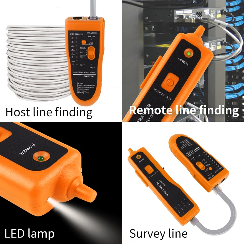 Penguji kabel jaringan sinyal Digital dan kabel jaringan telepon garis logam pencari garis kabel jaringan pencari kabel jaringan