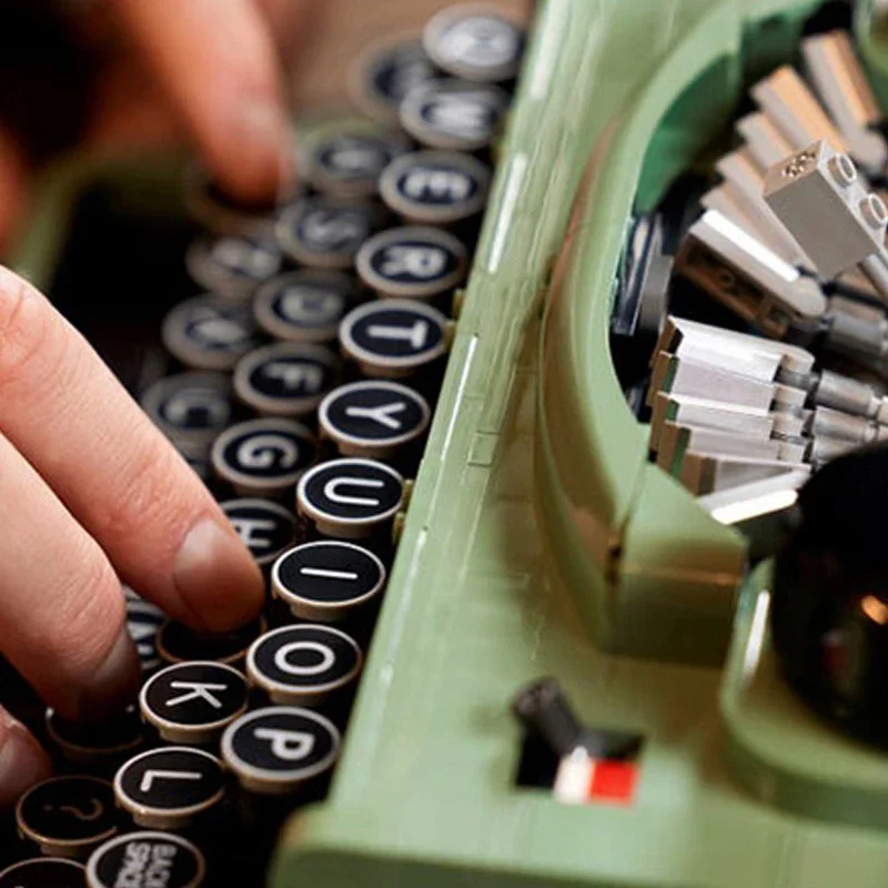 2079 PCS Macchina da scrivere Building Blocks Idee creative classiche Macchina Retro Micro Building Blocks Giocattolo per adulti Regali di festa per bambini