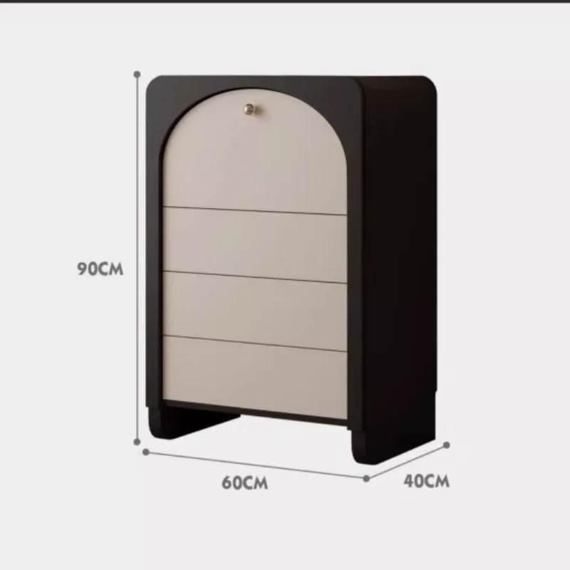 Four chest cabinets, French retro high-end living room four chest cabinets, bedroom art black locker