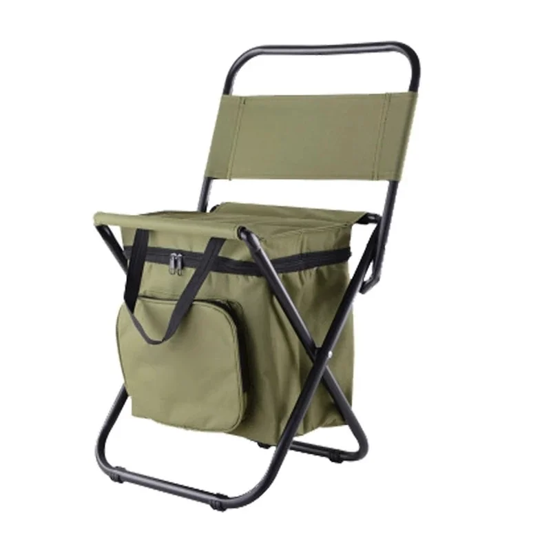 Tabouret pliant extérieur multifonctionnel, sac de glace portable avec sac isolant, tabouret de pêche, chaise de plage, tabouret léger