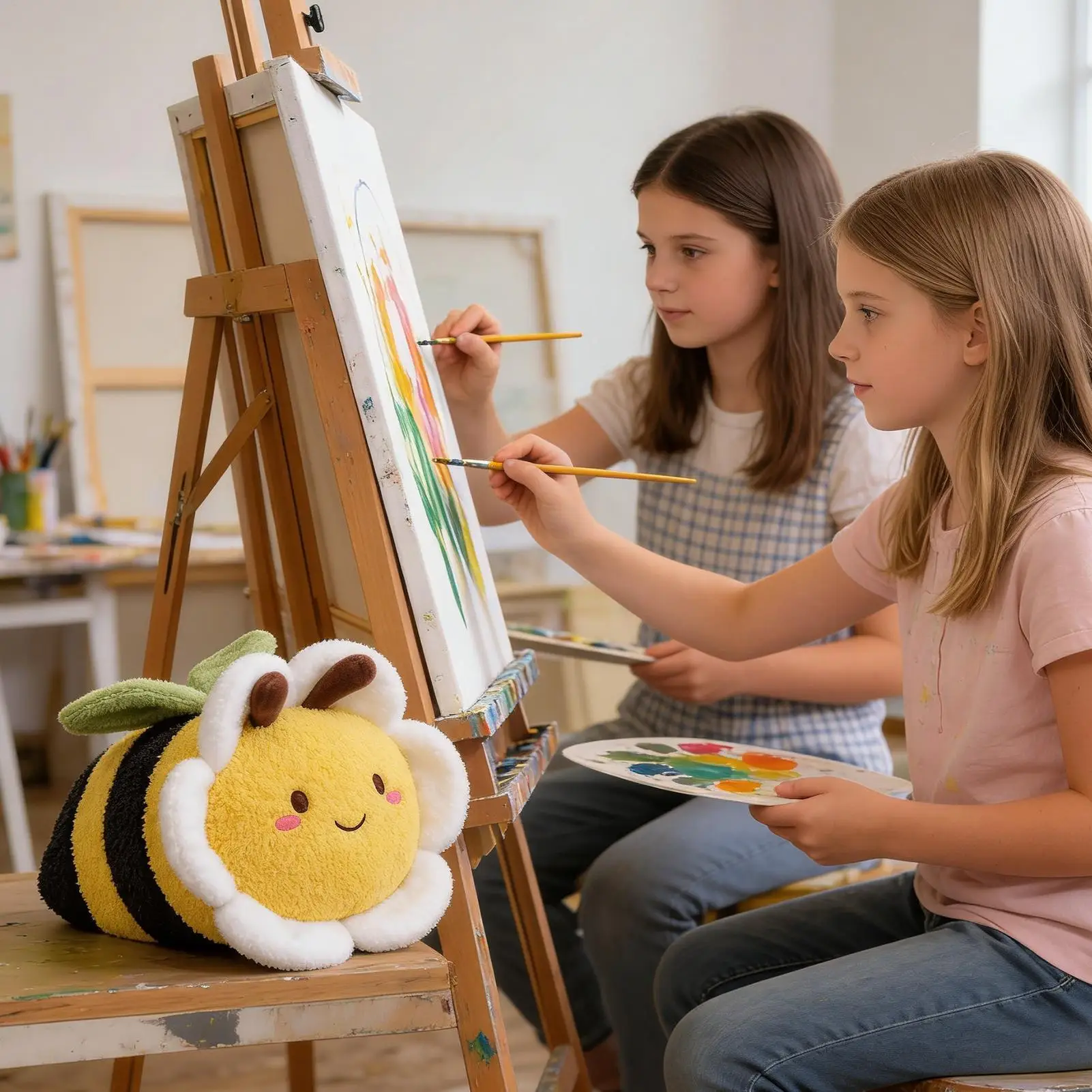 

Stuffed Bee Plush Soft Stuffed Animal Pillow Doll Bee Plush Character For Nursery Bed Crib Sofa Bookshelf Display Cars Table