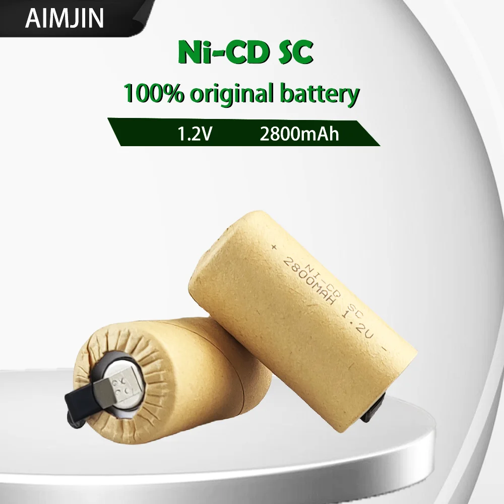 2800mAh 1.2V Ni-Cd SC ไขควงชาร์จได้ Bor listrik แบตเตอรี่ SC นิกเกิลแคดเมียมเครื่องมือไฟฟ้าแบตเตอรี่กับแผ่นบัดกรี