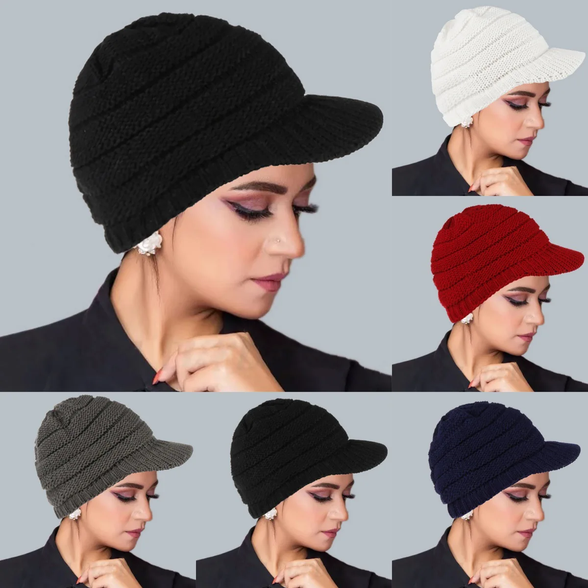 Automne femmes visière chapeau tricoté casquette de Baseball musulman Hijab Turban bord Bonnet perte de cheveux hiver chaud chapeaux foulard Turbante Mujer
