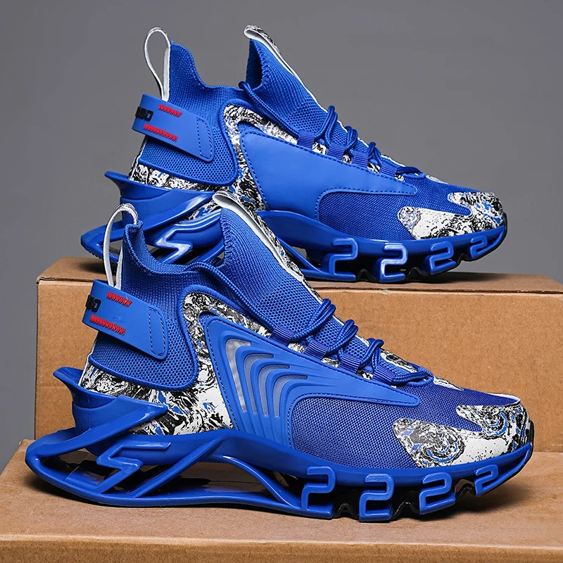 ELUVA Mens Sports Shoes High Comfort Blade Running Shoes Size 46 Breathable Mesh Non Slip Training Jogging Sneakers for Men