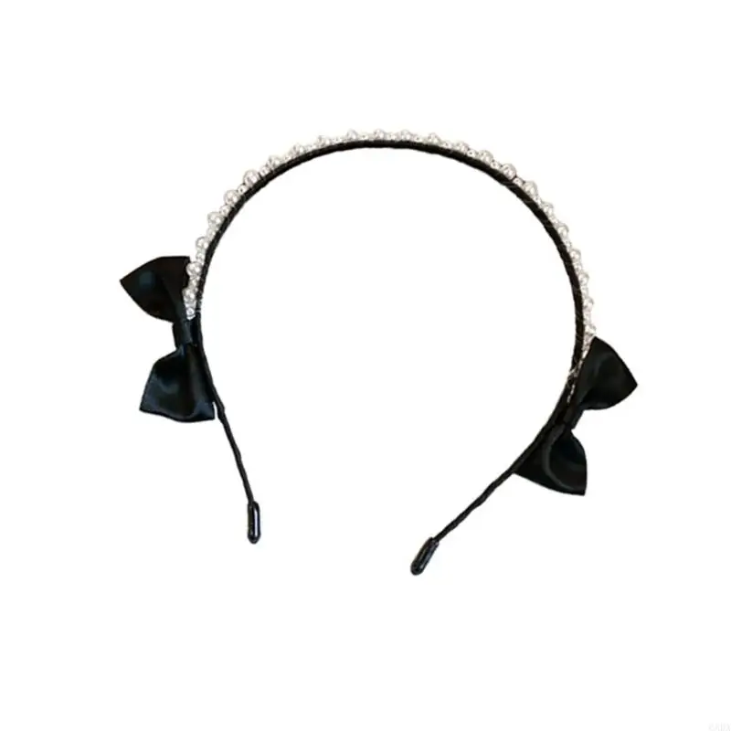 

Handcraft Artificial Pearl Bowknot Hairband Elegant Hairhoop for Sweet HairStyle Fashion Enthusiasts Party Headwear 6XDA