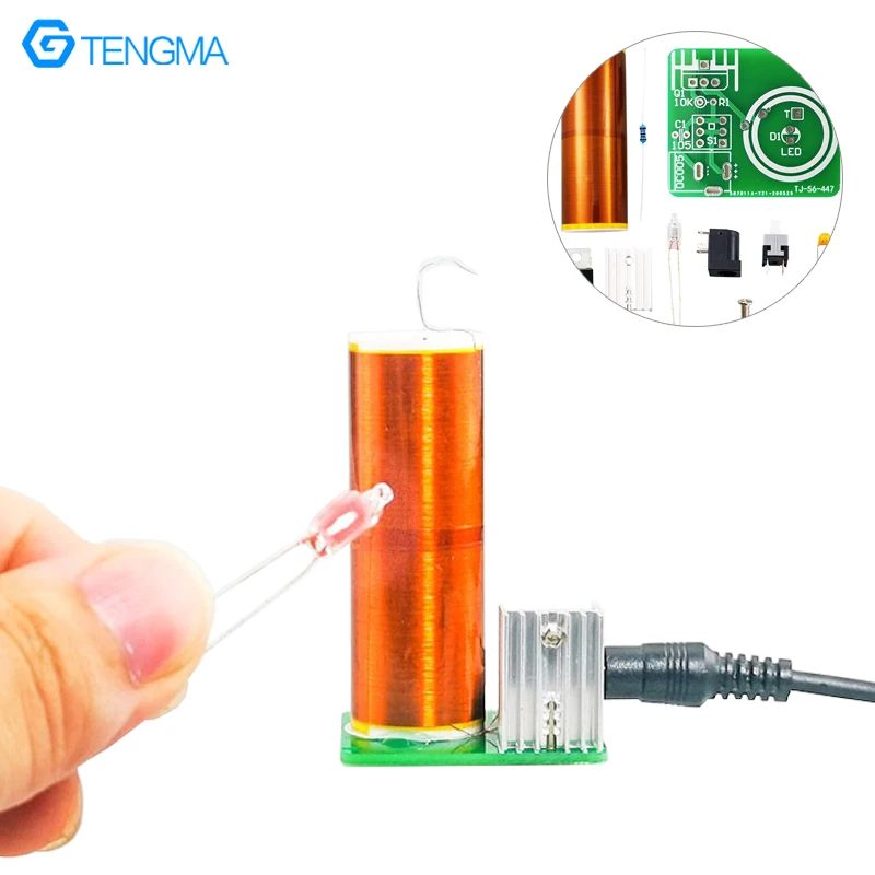Mini Tesla Coil DIY Electronic Kit, Lighting and Igniting, High-Voltage Generator Coil Welding Exercise Board