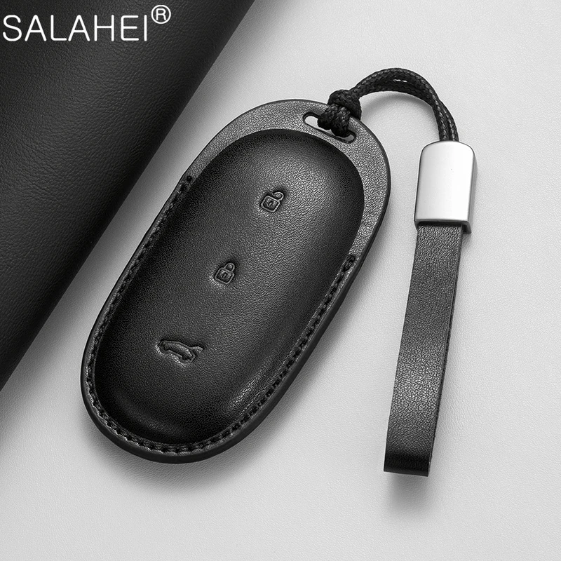 

Car Key Case Keychain for Leading Ideal LiXiang L9 L8 L7 One Max Leather Smart Car Keyless Remote Entry Fob Cover Auto Accessory