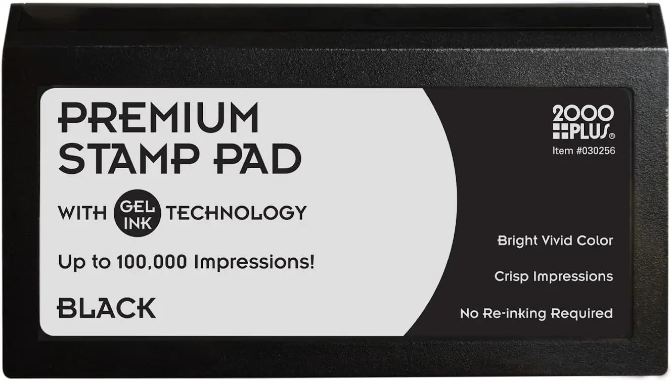 2000 PLUS Stamp Pad, #2, Black Ink, 100K Impressions