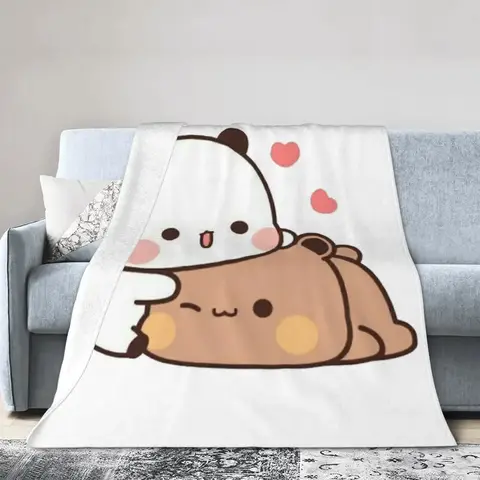 Bubu Dudu 판다 곰 담요, 부드러운 따뜻한 플란넬 던지기 담요, 침대용 봉제 담요, 거실 피크닉 여행, 가정용 소파