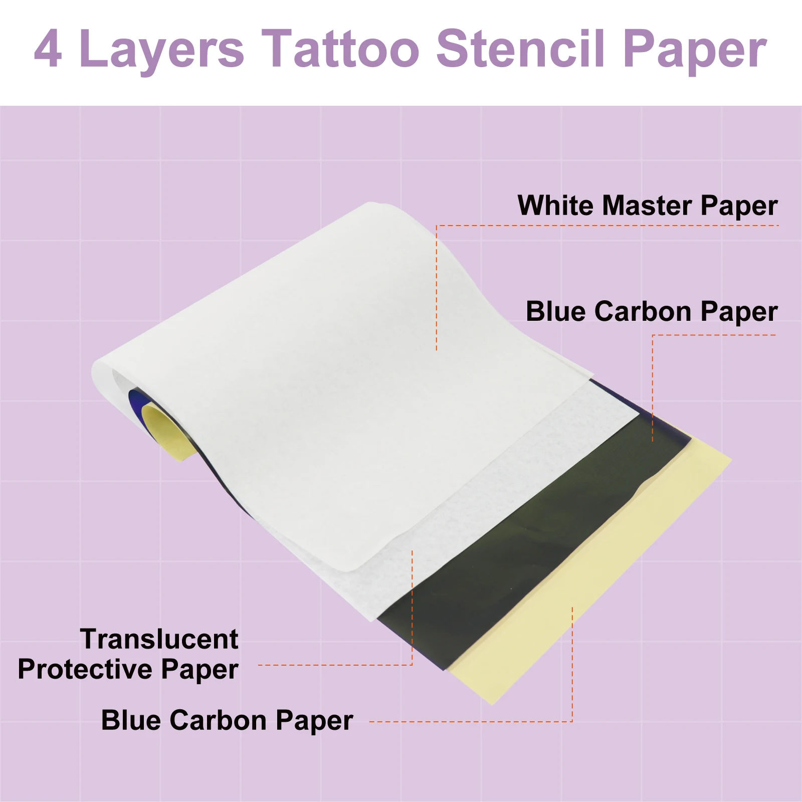 Carta termica per trasferimento di tatuaggi da 100 pezzi, formato A4, carta termica per stencil per tatuaggi, uso personale commerciale, carta da