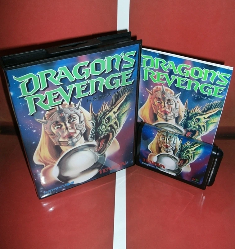 Dragons Revenge Game Card with Box and Manual for 16 Bit Sega MD Megadrive Genesis System