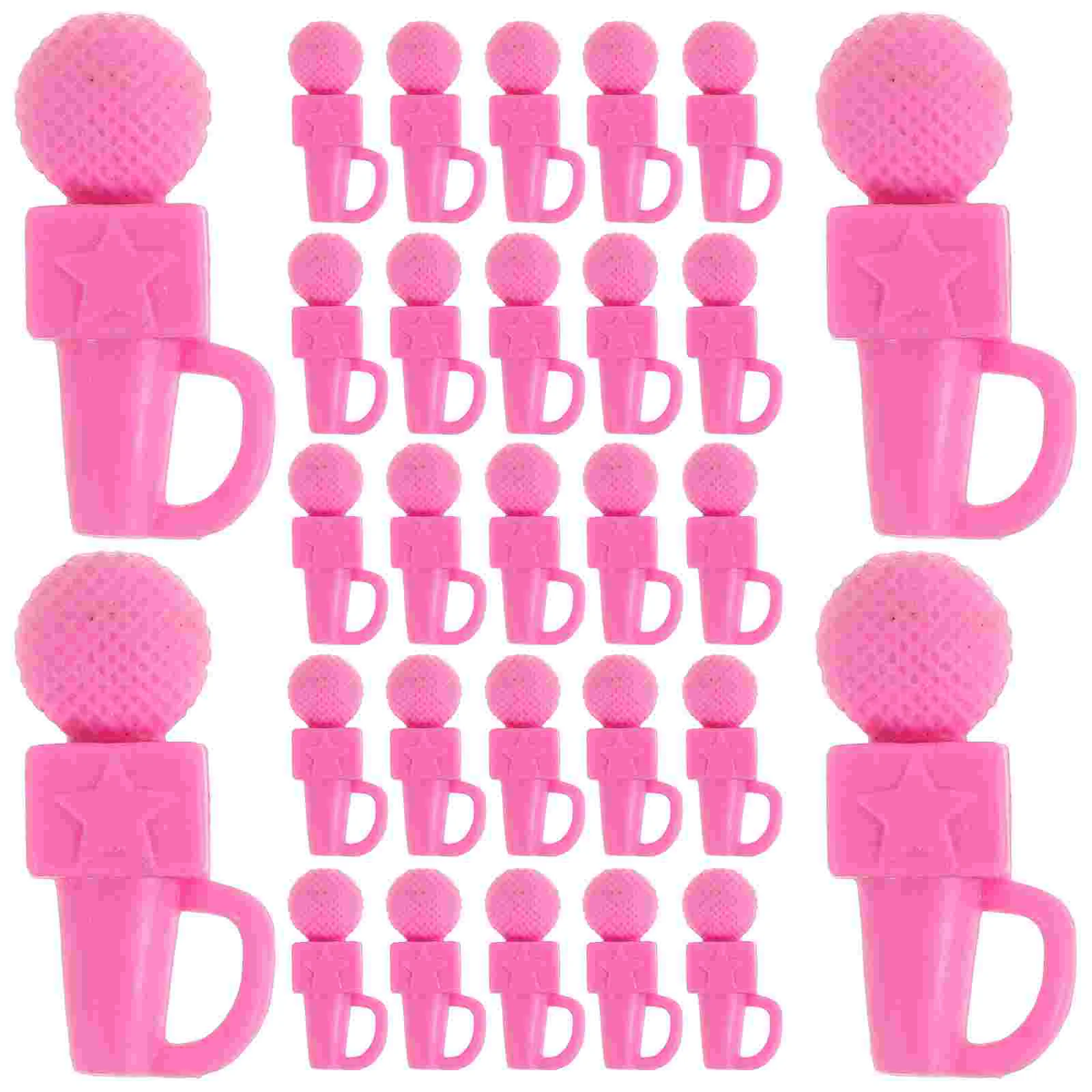 50 Pcs Prop Microphone Dollhouse Toys Girls Karaoke Machine Carla Miniature Musical Instrument Fake Pink Kids Child Toddler