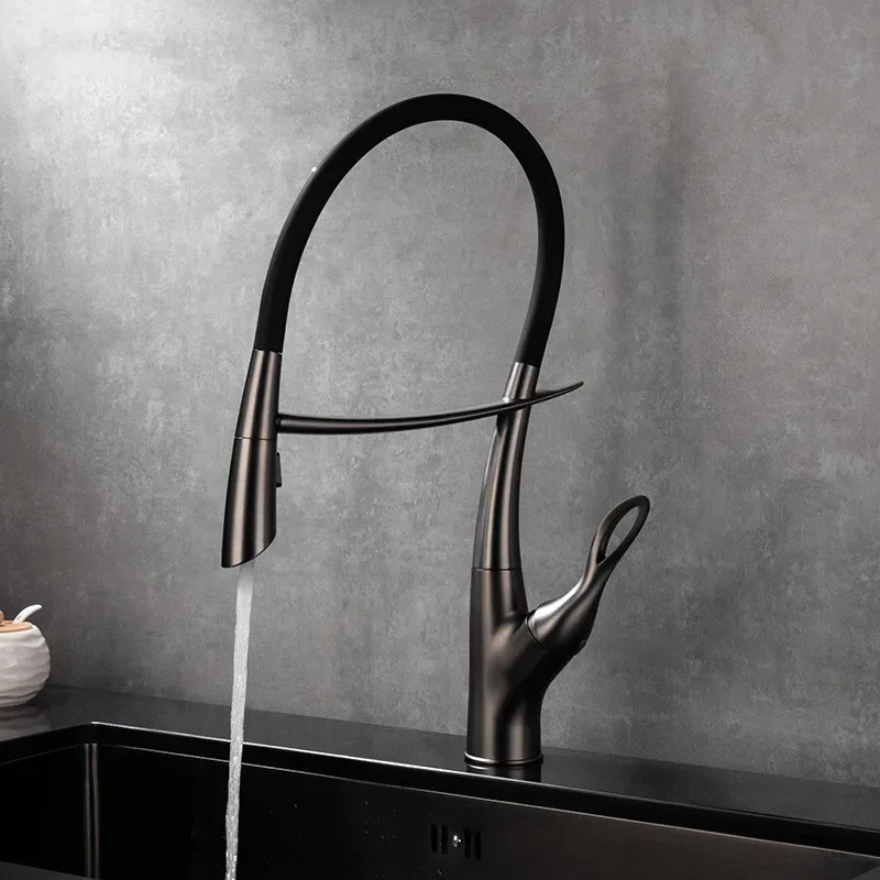 

Kitchen Silicone Magnetic Suction Faucet Unique Shape Design Single Hole Handle Cold and Hot Double Control Basin