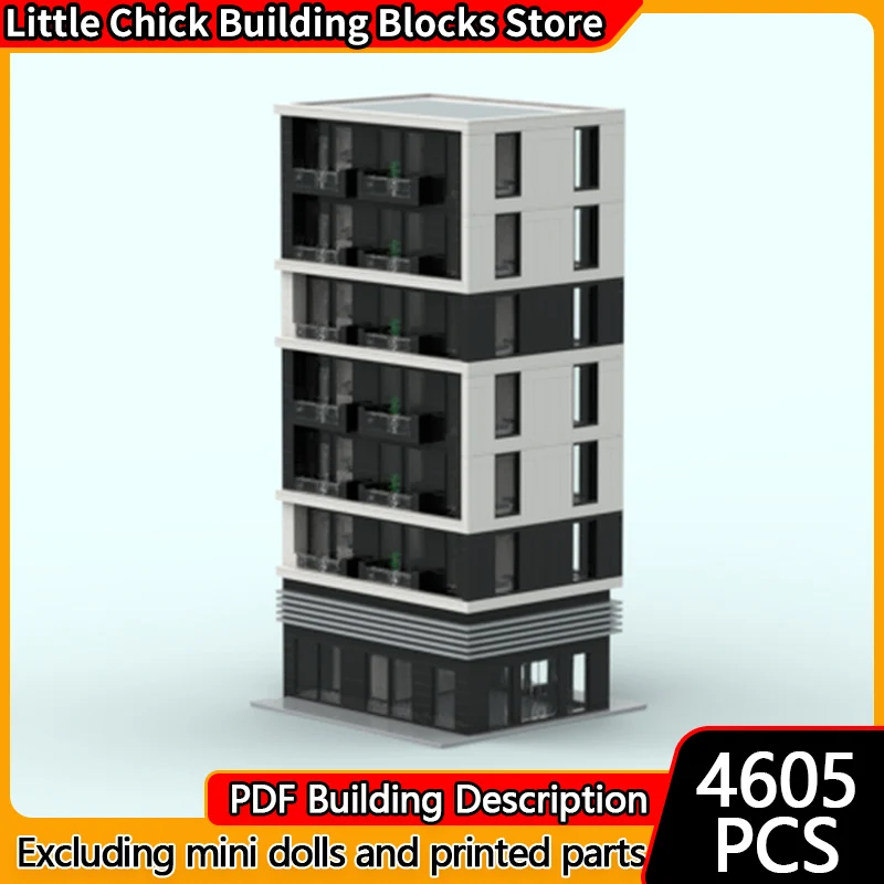 

City Street View Model MOC Building Bricks Duo Apartment Complex Modular Technology Children Holiday Gifts Assemble Toys Suit