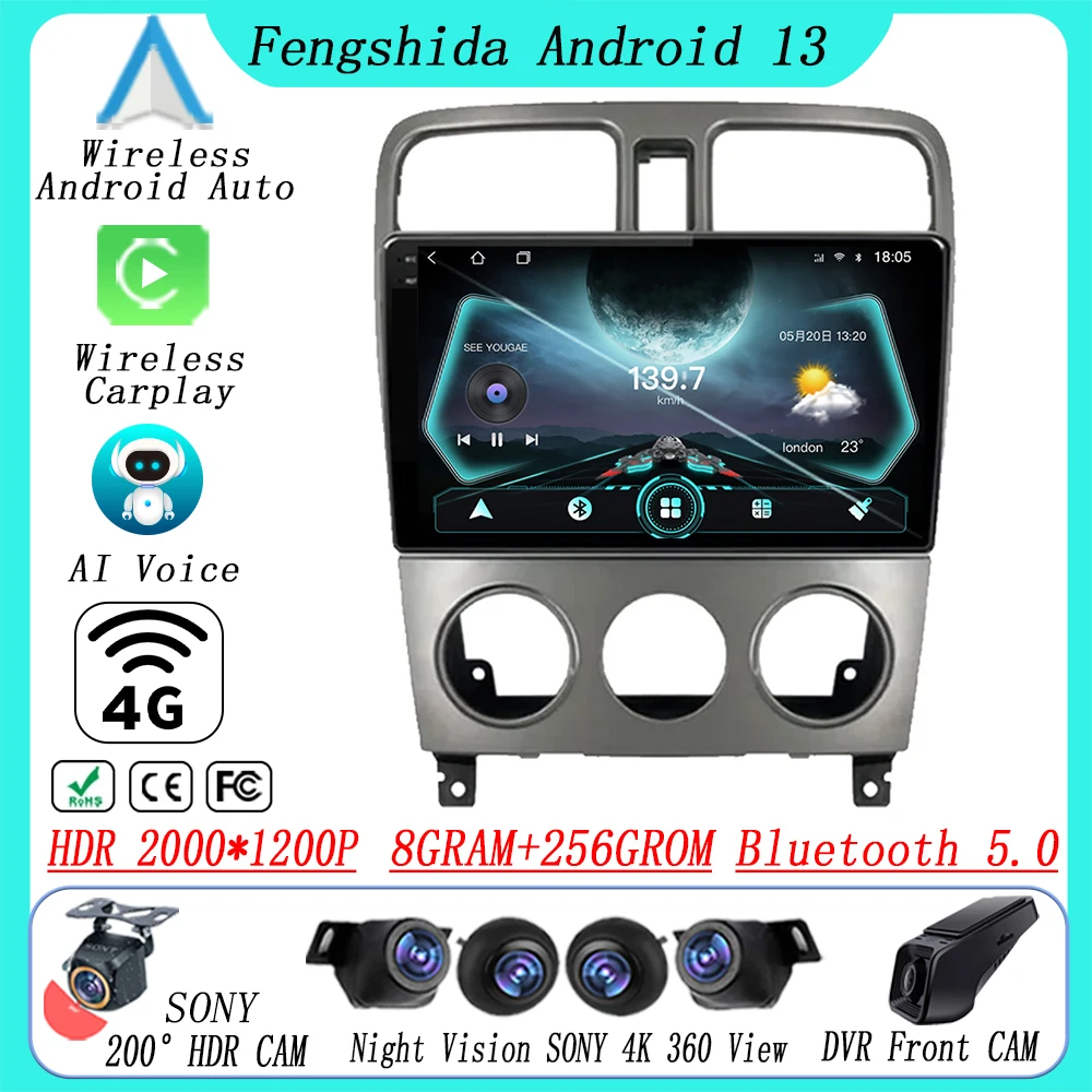 

Android Auto For Subaru Forester SG 2002-2008 Car Radio Autoradio Multimedia Video Player Navigatie Carplay 5G WIFI No 2Din DVD