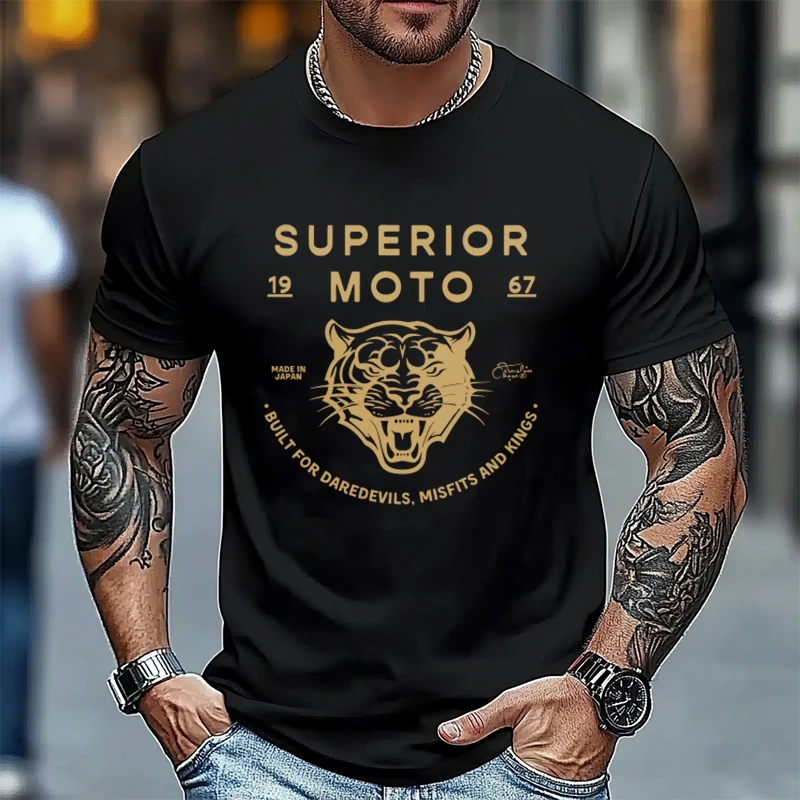 

Superior Moto Classic Motorcycle Street T-Shirt 100% Cotton O-Neck T Shirt Fashion Short Sleeve Mens Graphic Tshirts