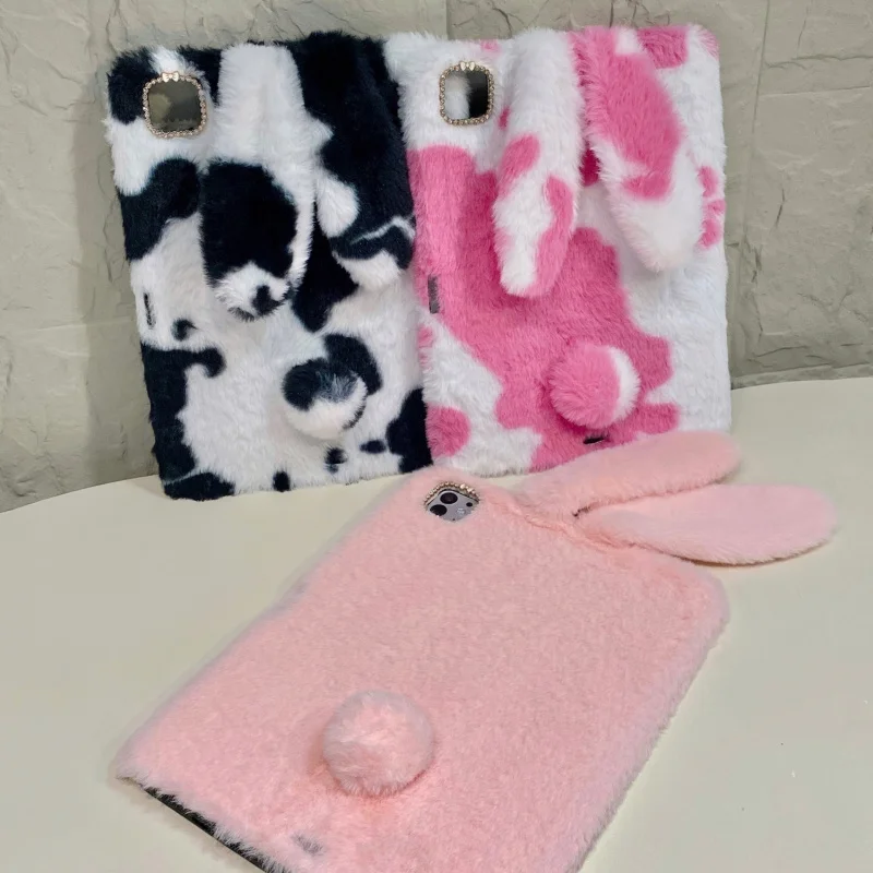 Applicable iPad Air/Pro/miniNew rabbit ear plush tablet case