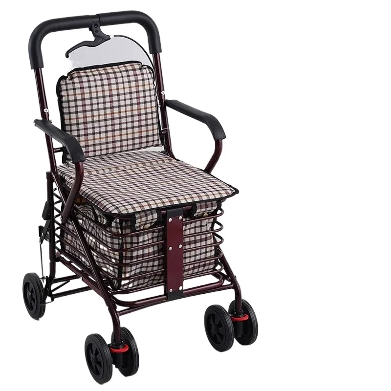 The trolley for the elderly is light and can be sat, folding to help travel, wheelchair can be pushed and can be sat on