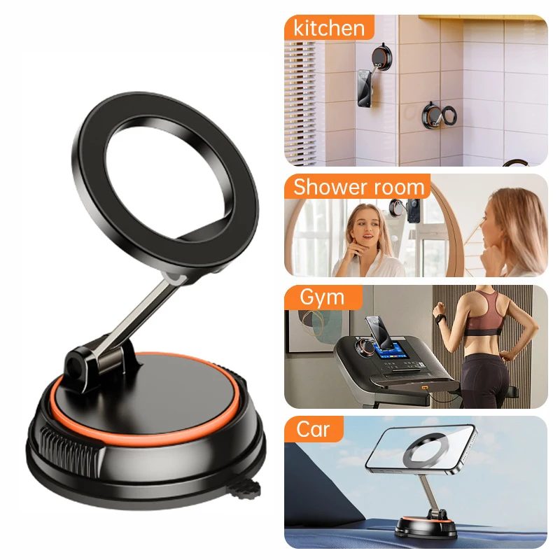 Phone Holder Portable Mount Reusable Stand for Shower Mirror Kitchen Window Bathroom Adjustable Rotation for Content TikTok