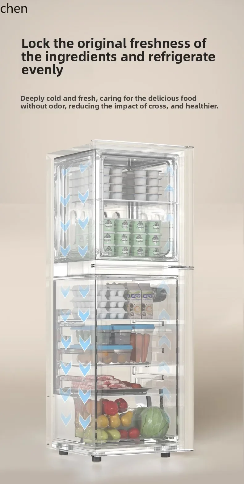 refrigerator retro single door double door small household kitchen refrigerated and frozen mini