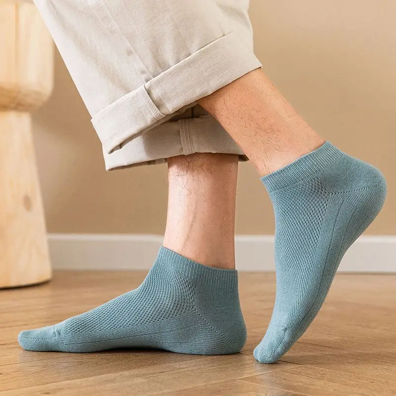 Herren socken regulären Stil kurze Rohr Knöchel Wrap Mesh Strümpfe Sommer einfarbig klassische Business Affairs Bewegung frei atmen