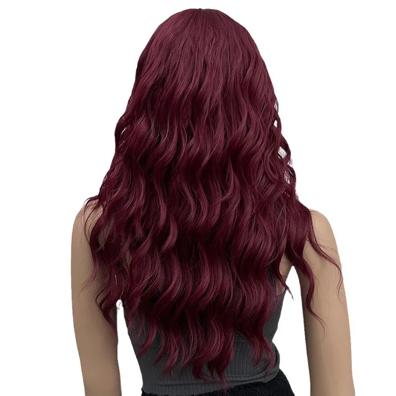 باروكة برتقالية طويلة ومموجة بطول 22 بوصة مع غرة - باروكة من الألياف ذات المظهر الطبيعي #5