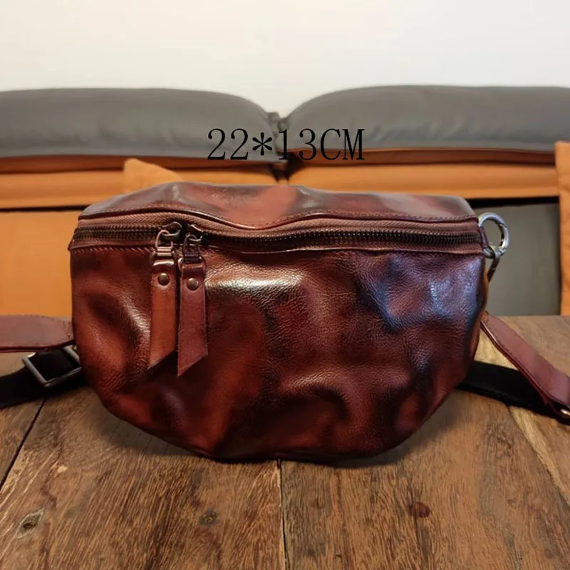 Imagem -06 - Aetoo-bolsa de Peito de Couro Clássica Masculina Ombro Único Crossbody Velho Vintage Velho Pequeno Couro de Vaca Telefone Planta