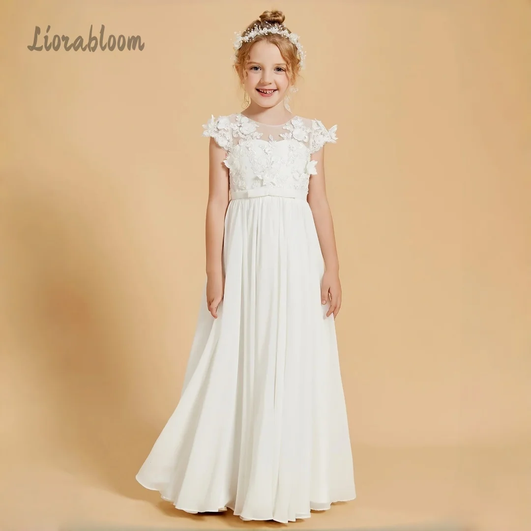 

Girls' Elegant Wedding Attire Lace Flower Girl Dress Long Formal Gown Women's Wedding Party Attire Dress свадебное платье
