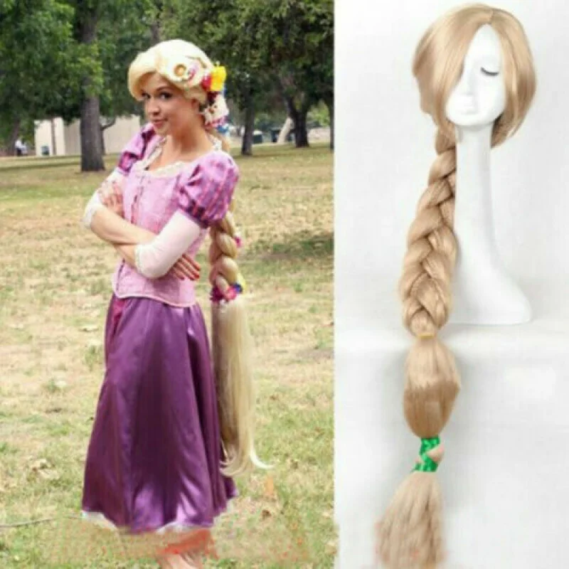 100cm Ladies Wig Long Blonde Handcraft Braid Cosplay Wig Women