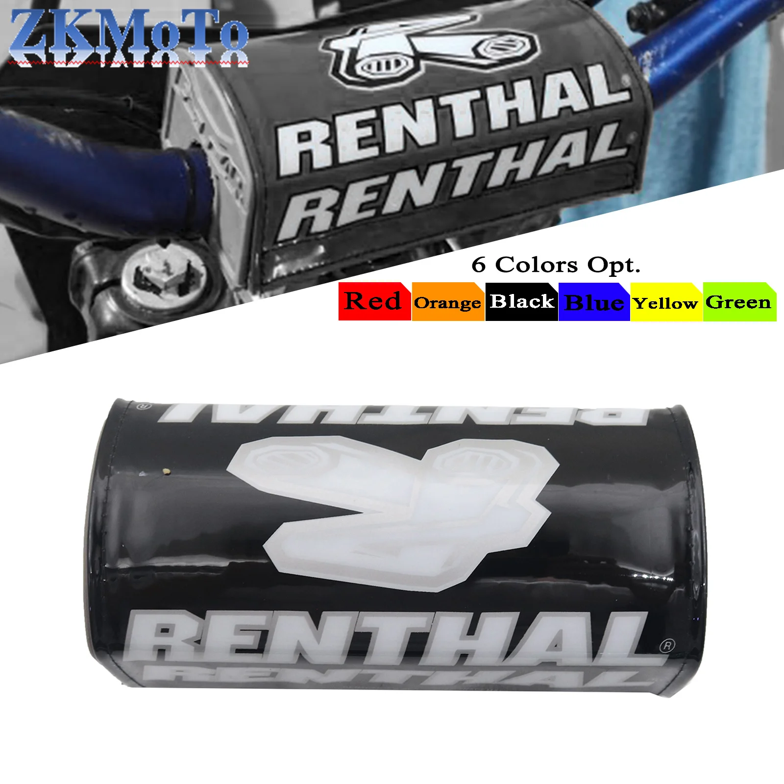 For Renthal Motorcycle Dirt Pit Bike Squre Cushion Crossbar Foam Chest Pad 1-1/8 For HONDA YAMAHA Motocross Handlebar Bar Pad