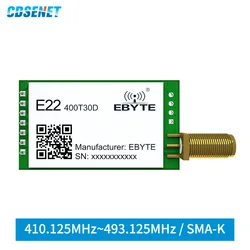 LoRa-módulo inalámbrico de 433MHz, 470MHz, 490MHz, CDSENET, E22-400T30D, 30dBm, 10km, UART, Chip RF, transmisor receptor