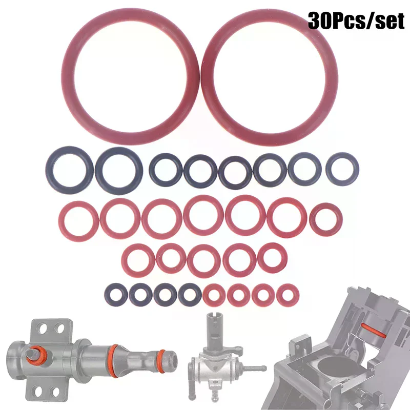 /PFU/O-Ring Seal Kit Silicone Gasket For Saeco Coffee Machine Brewing Group Spout Connector Sealing Rings Accessories 30Pcs