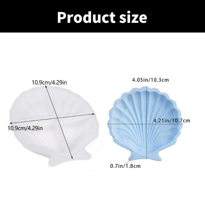652F Soft Silicone Ocean Shell Designs Tray Mold Flexible Silicone Sea Shell Dish Mold for Creative Crafting and Storage Dish