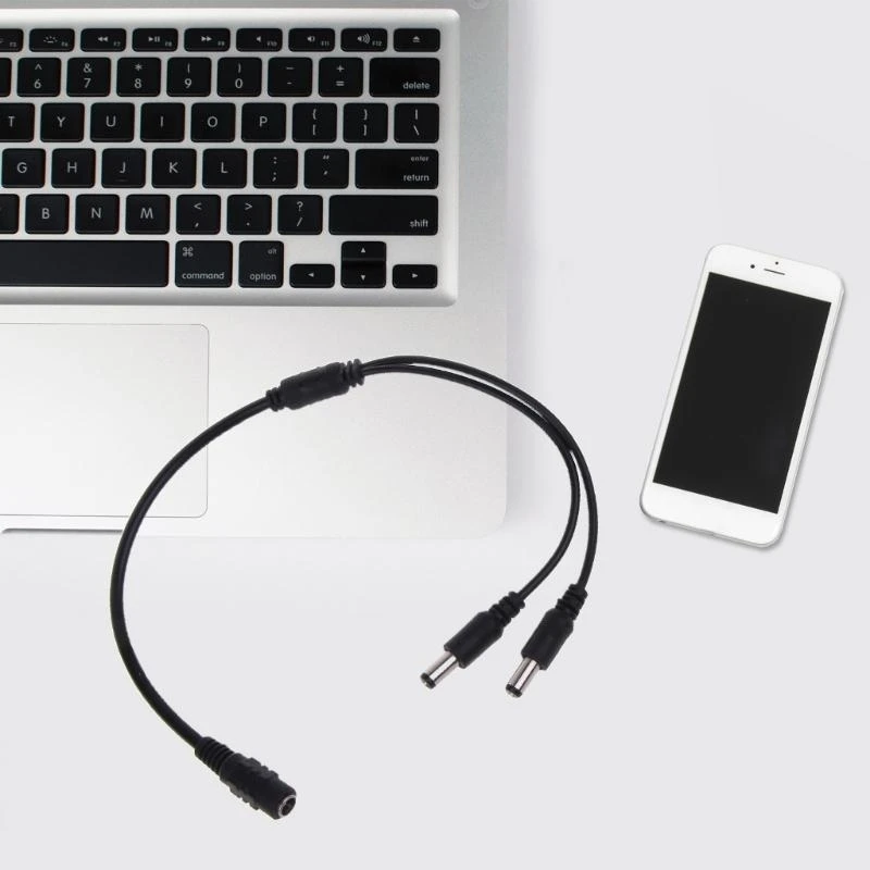 L41E Durability 1Female to 2Male 5.5mmx2.1mm Power Supply Cable 36cm Length