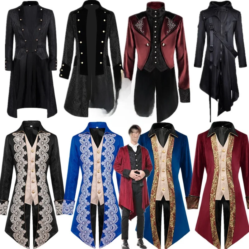 

Новый фрак принца-волшебника на Хэллоуин для взрослых, средневековый ретро-костюм для выступлений, материал из полиэстера, традиционный китайский...