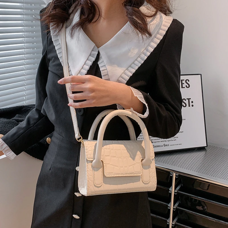 Handbag Shoulder Bag New Trend All-match Women's Bag Small Mini Square Bag Solid Color Art Design Women Aesthetic Crossbody Bag