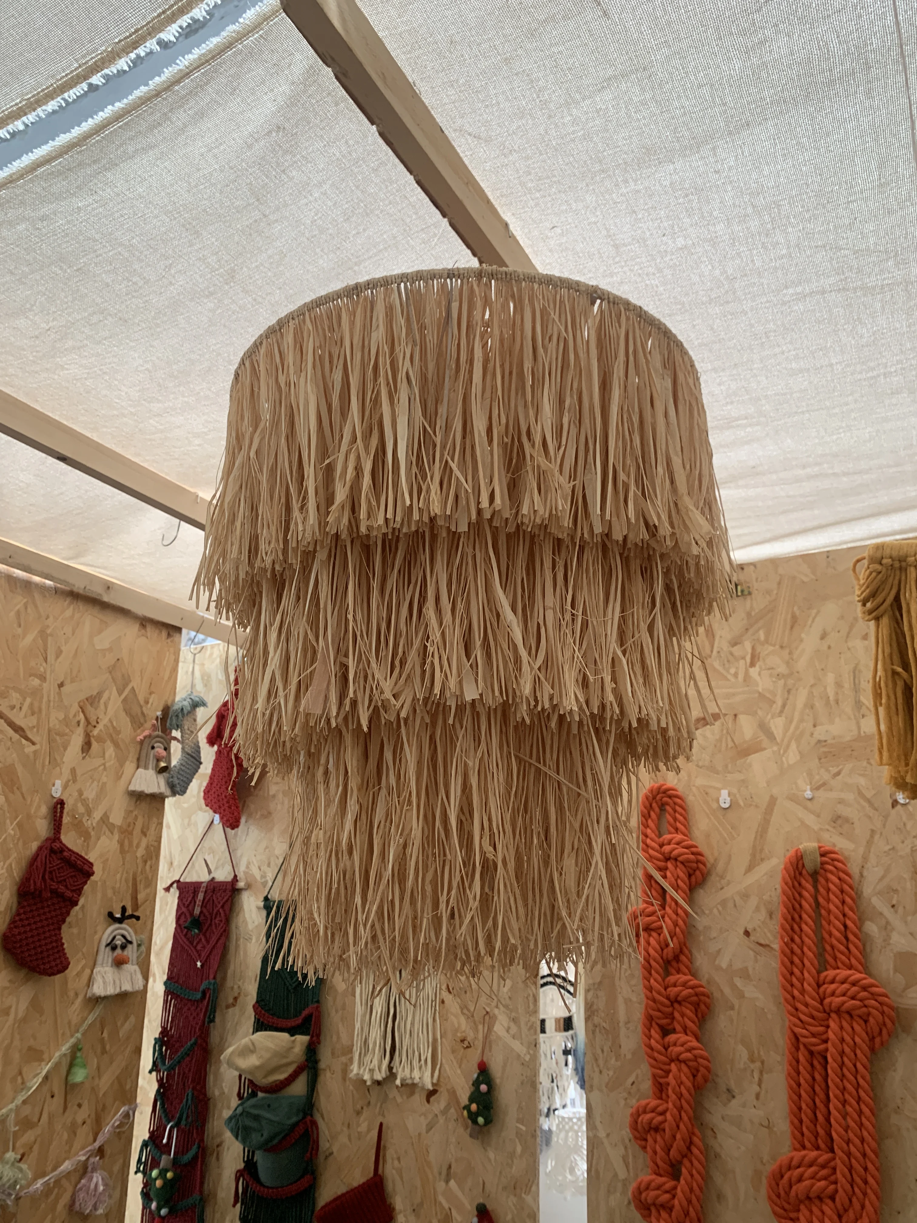 Modern Raffia Pendant Lamp Chandelier Ceiling Light Fixture Macrame Wall Hangings Art Designs Home Decoration Wall Decor Gift