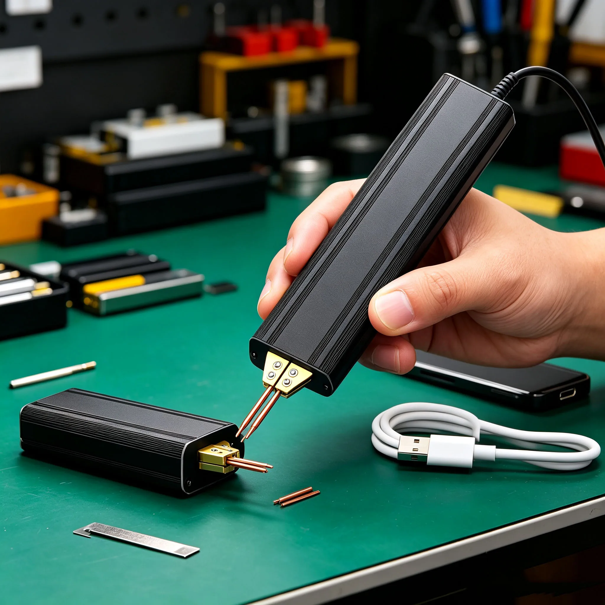 Handheld Spot For welder with 5 Adjustable Gears for For battery Tab Welding DC3.7V 5000mAh Capacity 1200A Max Current Portable