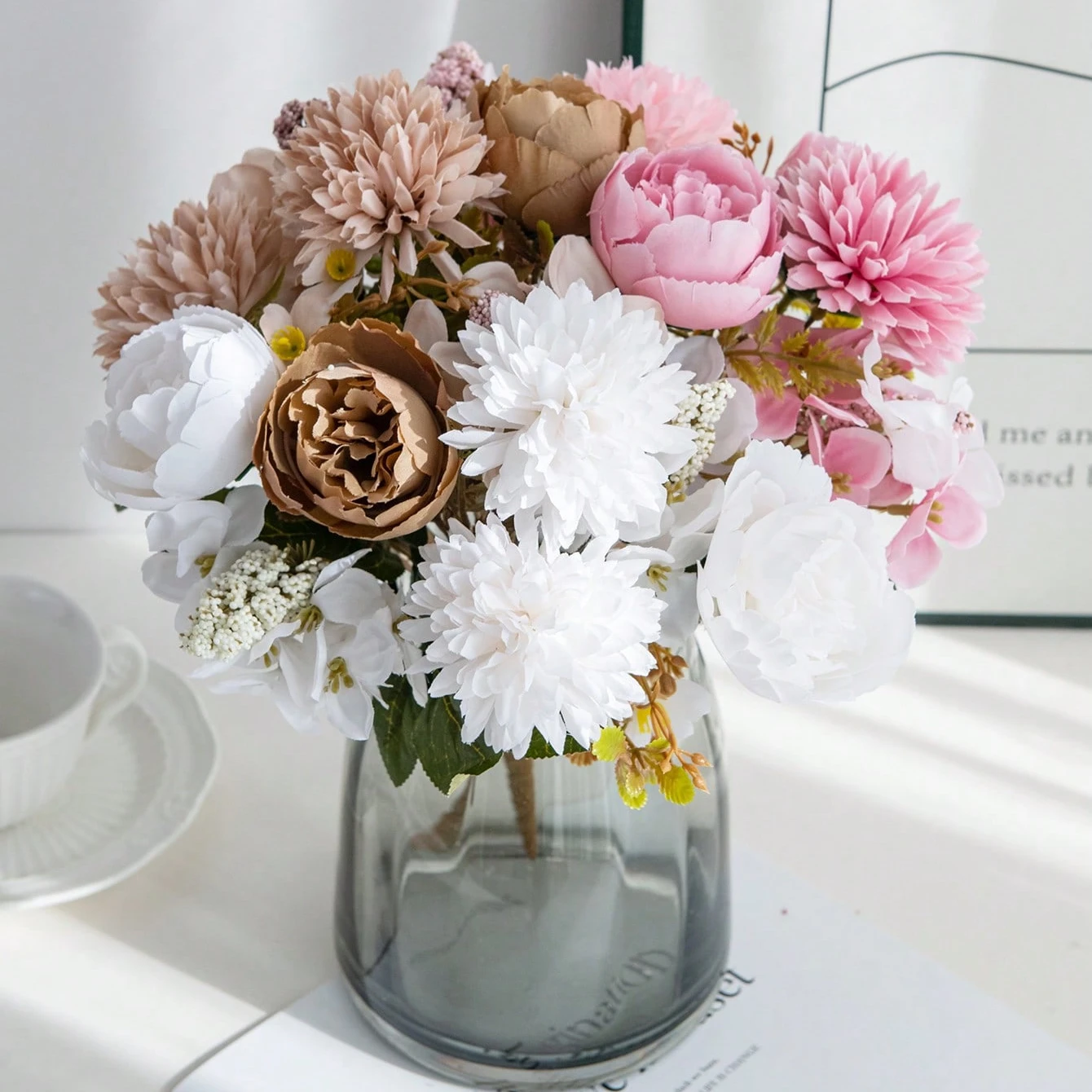 

Artificial Flowers Silk ball Chrysanthemum Rose Home Room Wedding Bridal Bouquet Decora Valentine Outdoor Yard Garden DIY Gifts