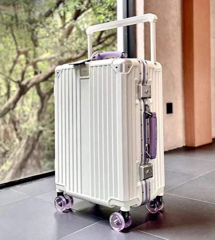 Aluminium frame, brede stuurrolbagage met kleurrijke, stille spinnerwielen en TSA-slot, trolleykoffer met grote capaciteit