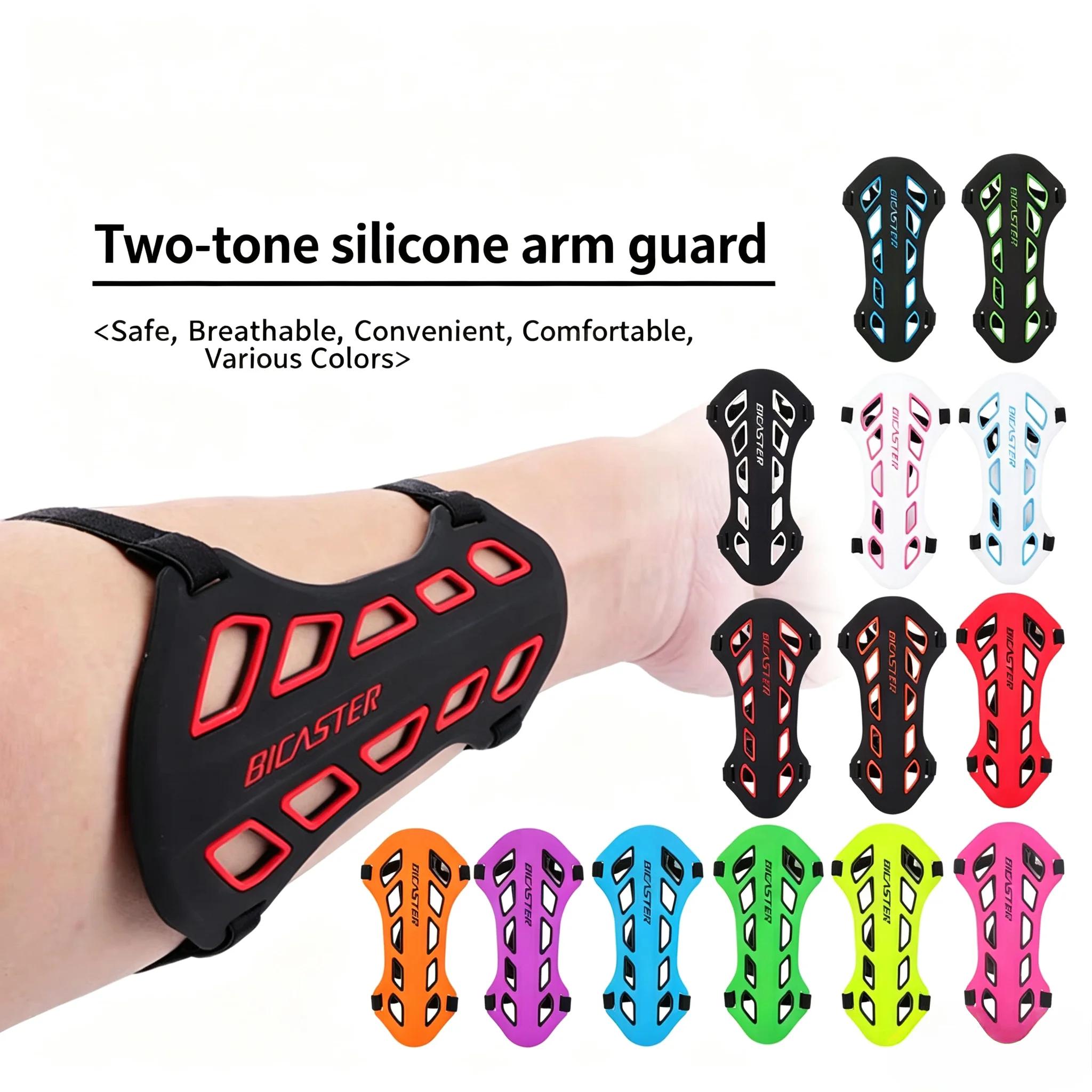 BICASTER Archery TK Bicolor Silicone Arm Guard Traditional Recurve Bow Training Protector Protection Outdoor Shooting Hunting