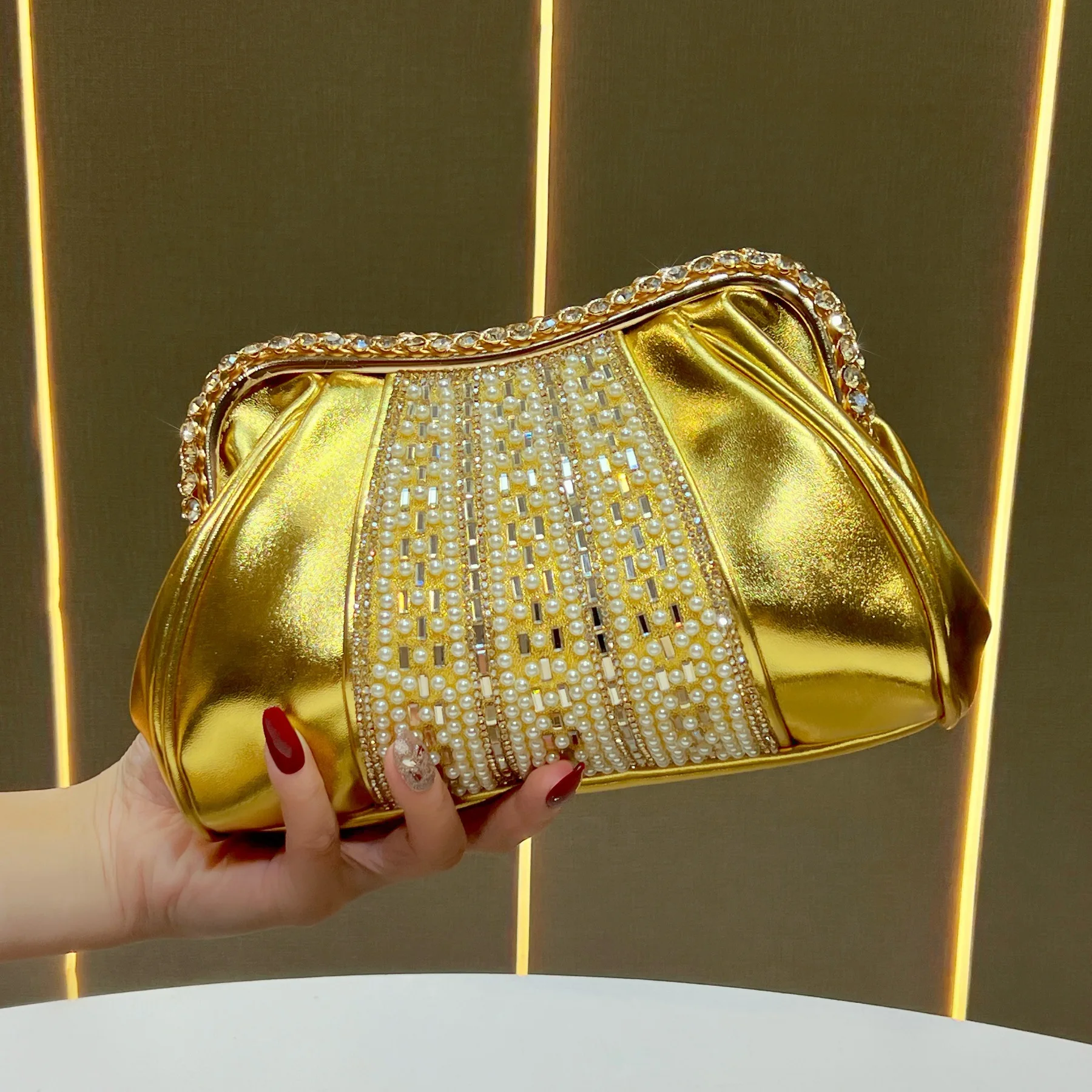 Diamond banquet dress bag high-end handbag celebrity dinner bag fashion chain clutch bag