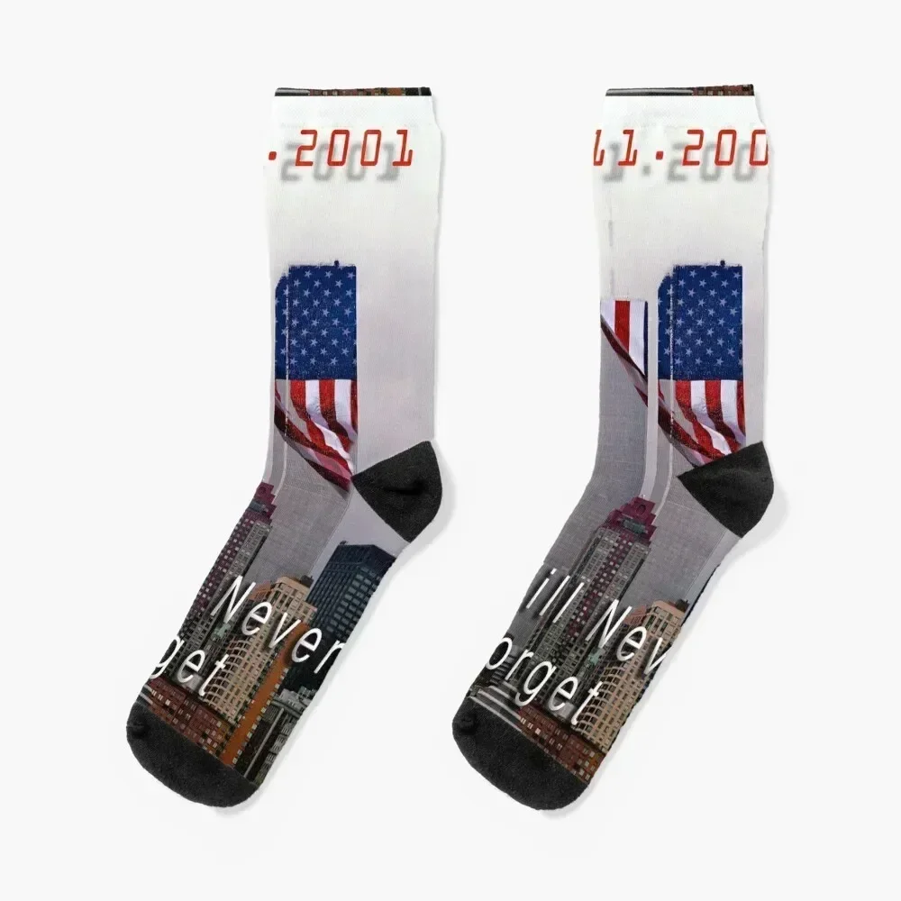 9-11 - We Will Never Forget Socks colored New year's cute funny gift Women's Socks Men's