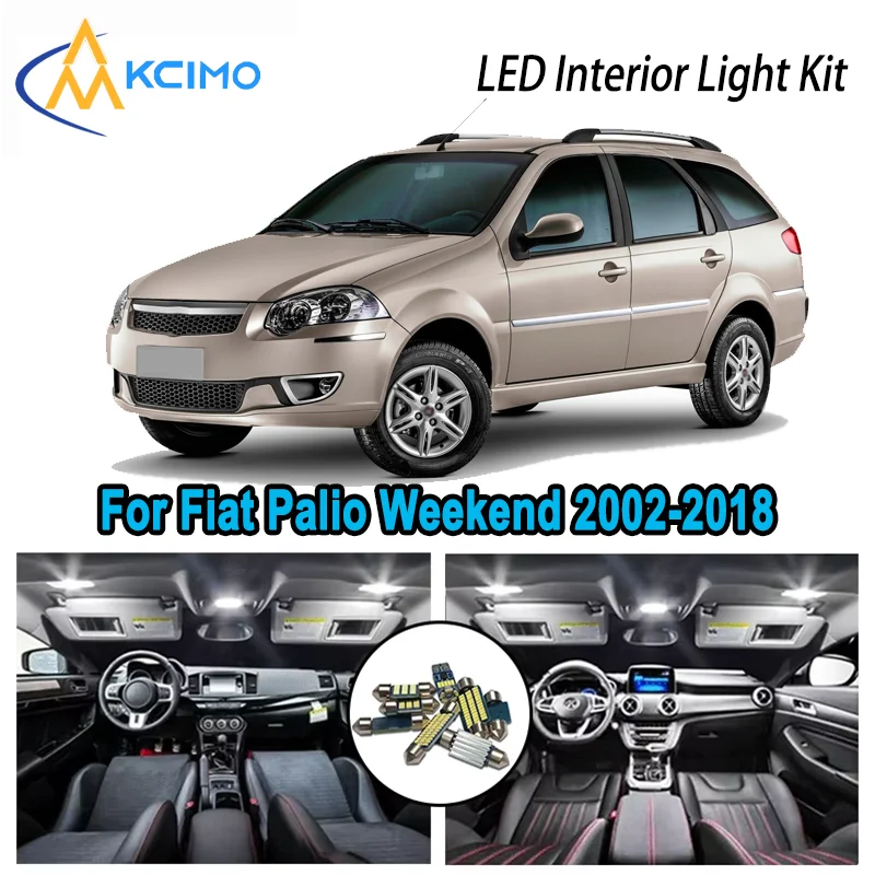 

High-Quality LED Interior Kit for Fiat Palio Weekend 2002-2018 2014 2015 Premium Error-Free Dome Map Trunk Automotive Lamps