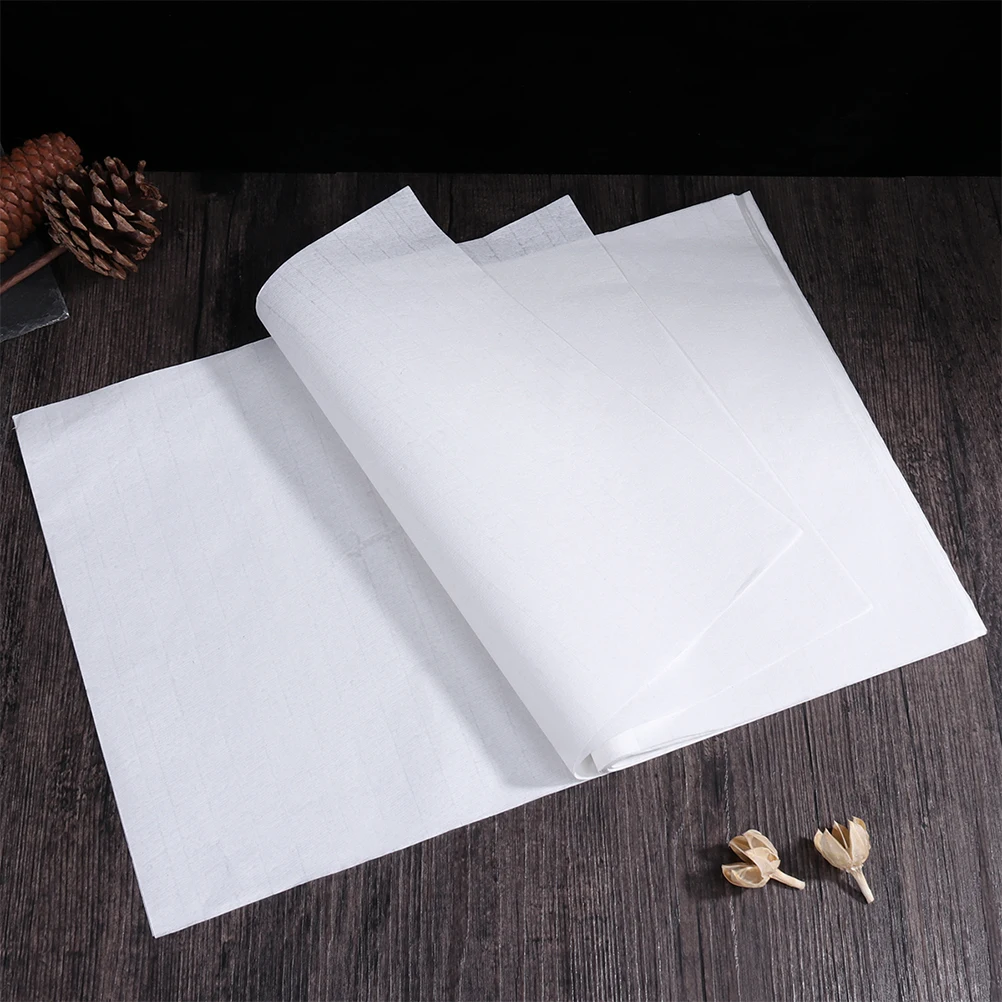 

100pcs 8 Open Cooked Xuan Paper for Chinese Calligraphy Rice Writing Drawing Practice High Ink Absorption Soft Strong No