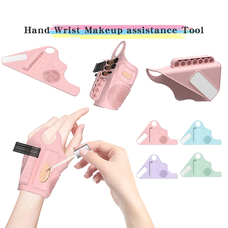 1pcs Multiple Colors Silicone Gel Wrist Brace Glove Makeup Assistive Wristband Makeup Tools