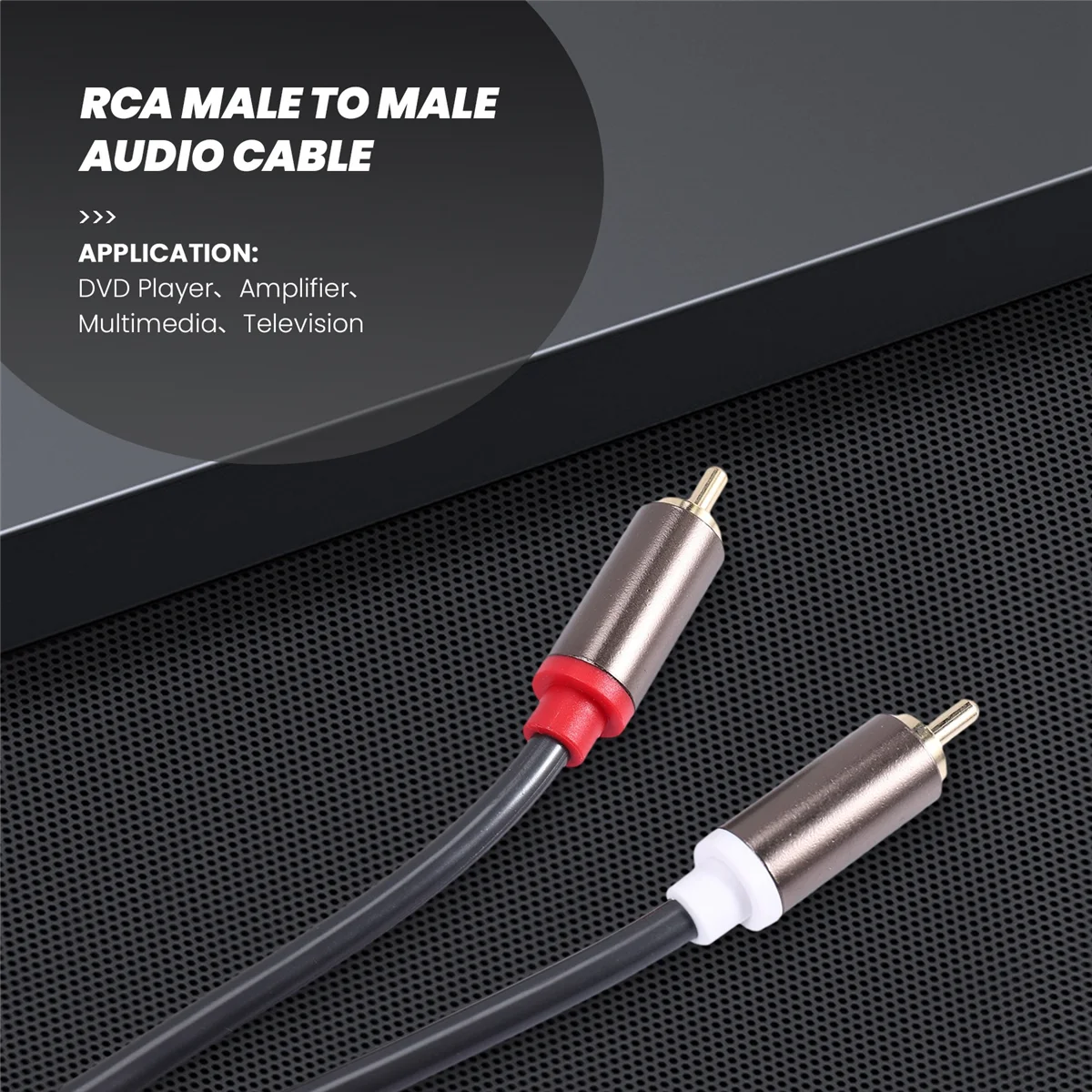 Rexlis 2 Rca a 2 Rca macho a macho Cable de Audio Hifi Ofc Av Cable de altavoz para Tv Dvd amplificador Subwoofer barra de sonido 1M DY