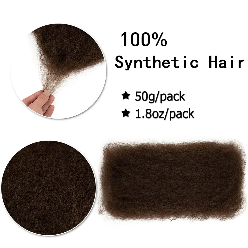 Afro Kinky Remy Hair 1 Bundle 50g/pc Afro Kinky Remy Hair - Natural Color Braids Hair No Weft for Braiding Synthetic Hair